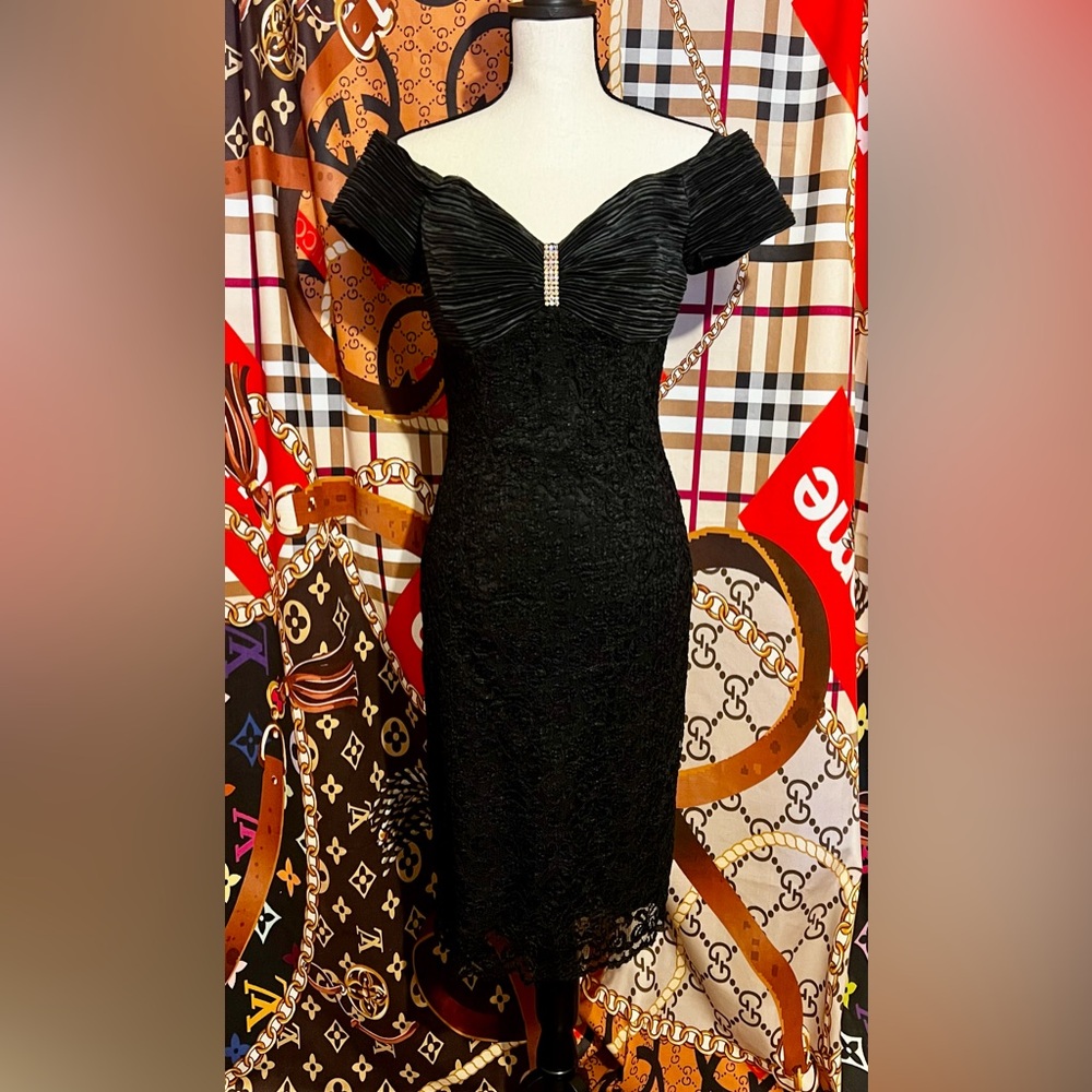 Leslie Fay Black Evening Dress